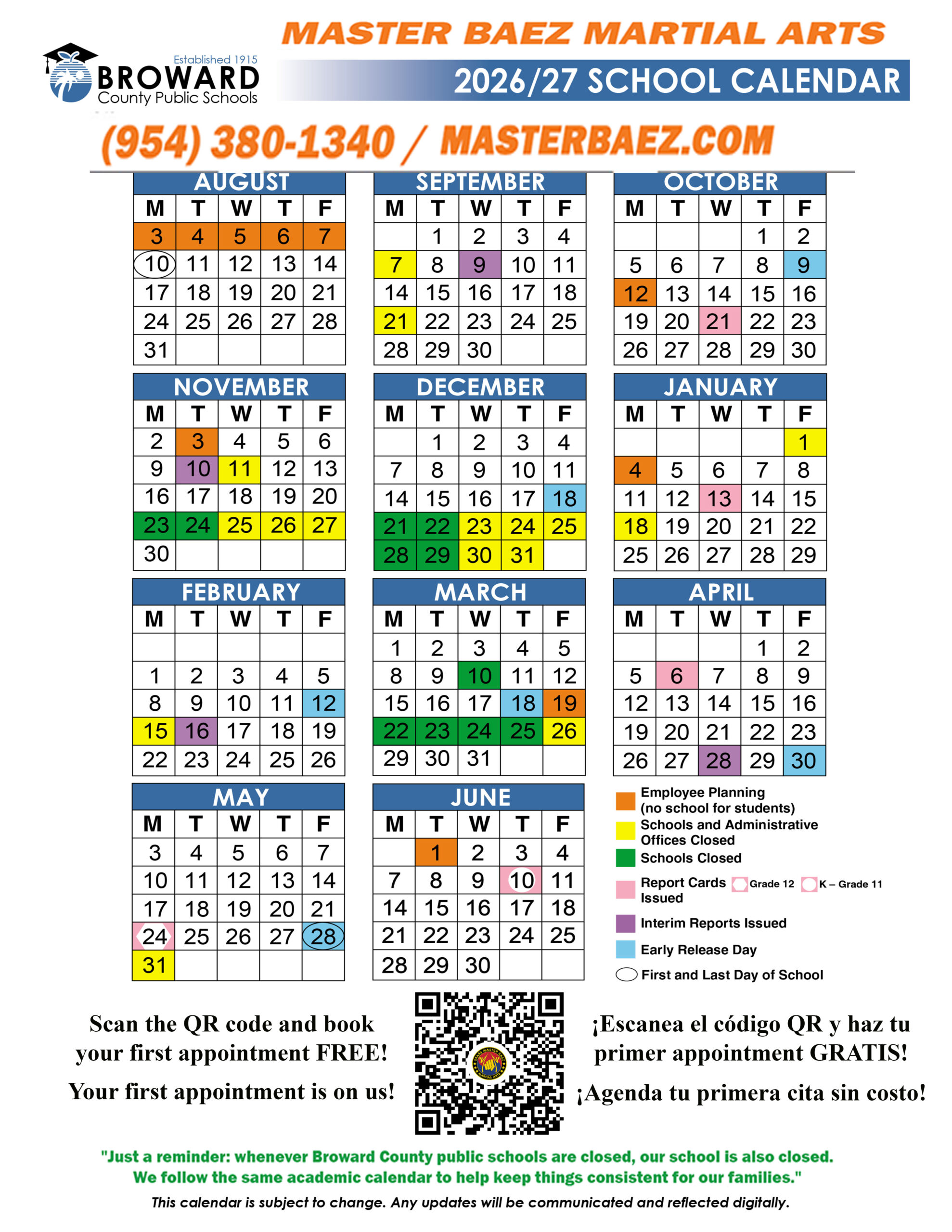 Color Calendar FY26-27